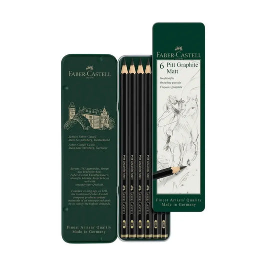 Faber Castell Pitt Graphite Matt Pencil 6pce Tin