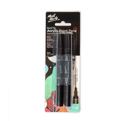 Mont Marte Acrylic Paint Pens Black 2pk 