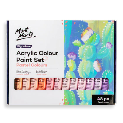 Mont Marte Acrylic Colour Pastel Paint Set 48pk