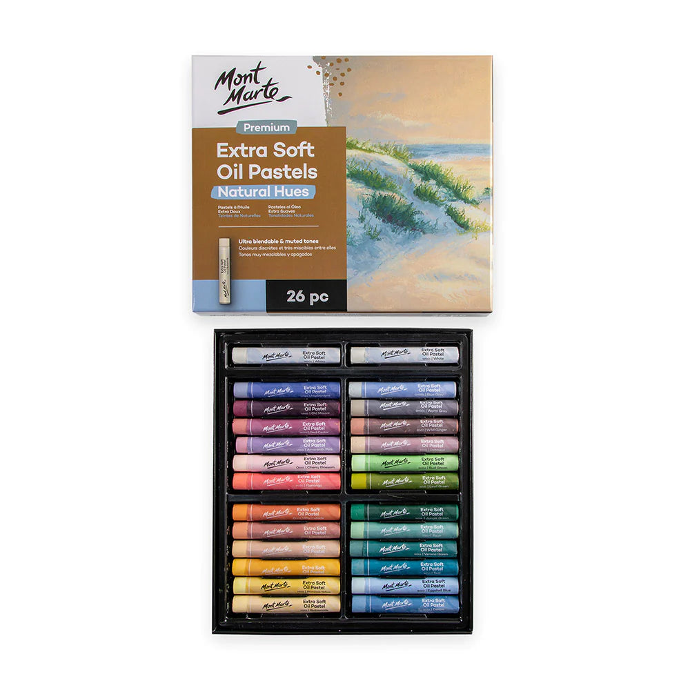 Mont Marte Extra Soft Oil Pastels Natural Hues 26pk