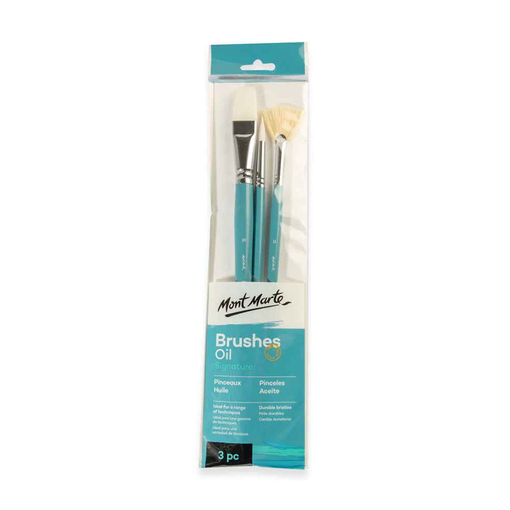 Mont Marte Gallery Brush Set Oil 3pk