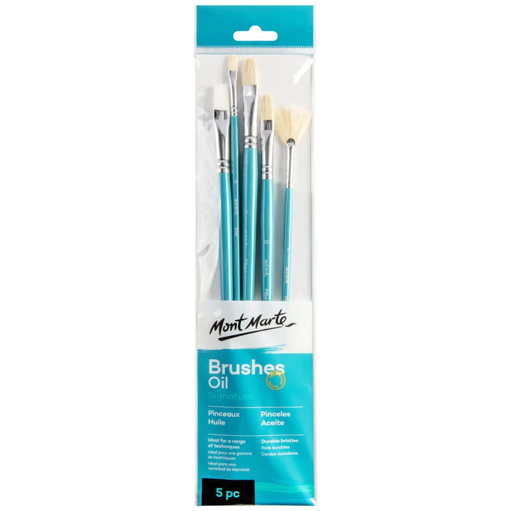 Mont Marte Gallery Brush Set Oil 5pk