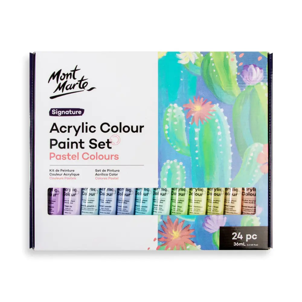 Mont Marte Acrylic Colour Pastel Paint Set 24pk