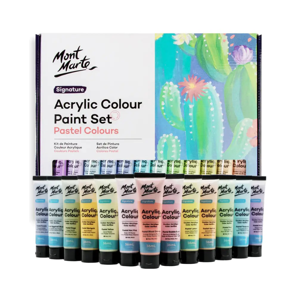 Mont Marte Acrylic Colour Pastel Paint Set 24pk