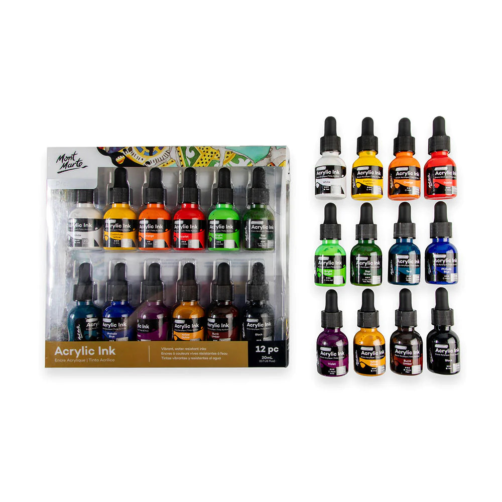 Mont Marte Acrylic Ink Set 12pk