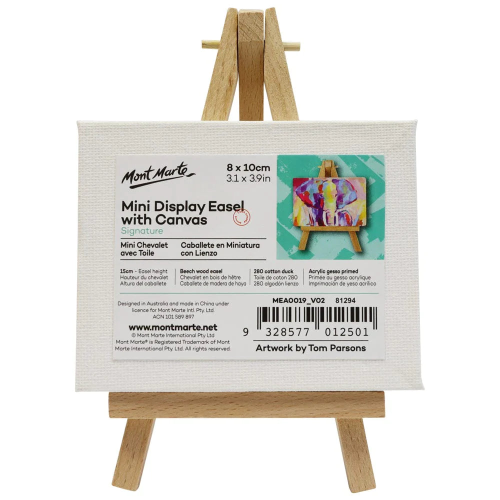 Mont Marte Mini Easel With Canvas 8X10cm