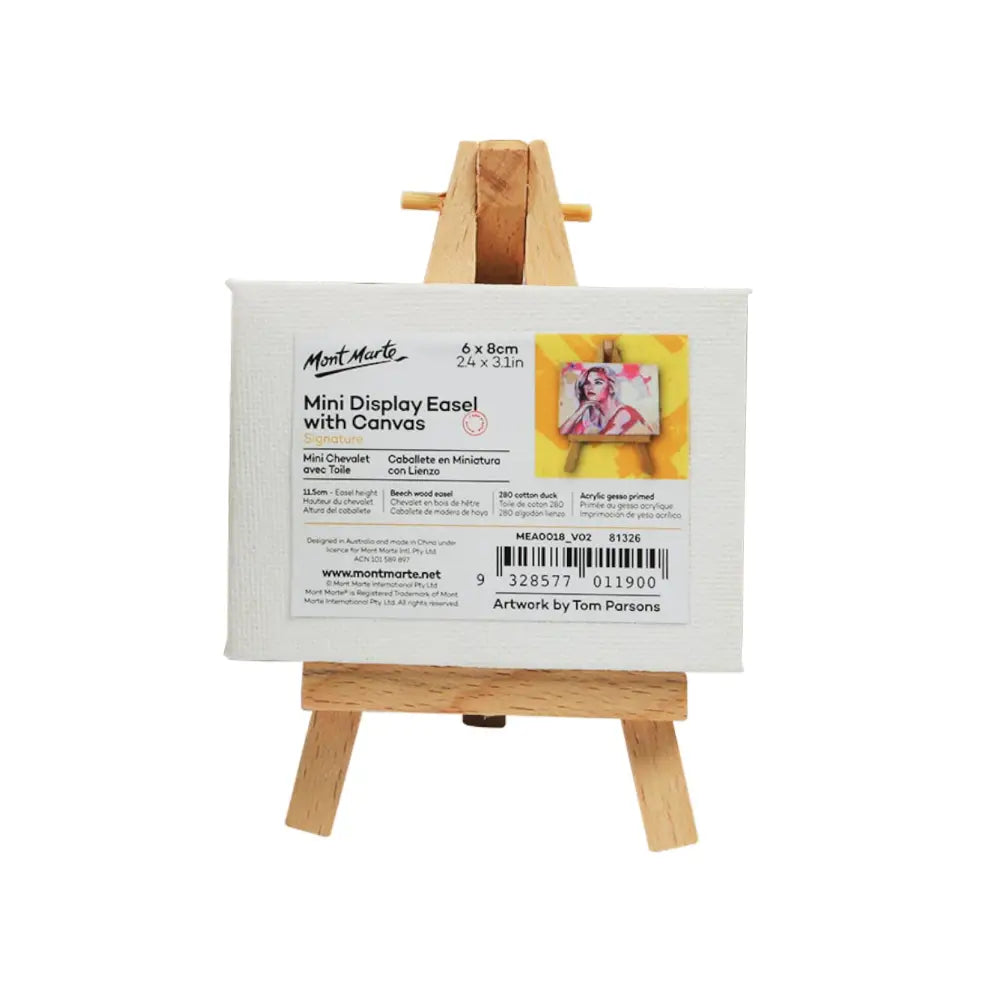 Mont Marte Mini Easel With Canvas 6X8cm