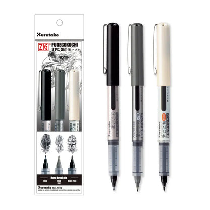 Kuretake Fudegokochi brush pen 3pk