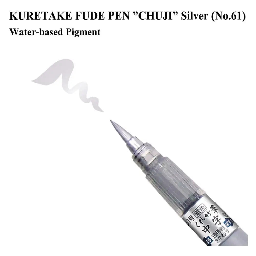 Kuretake Zig Brush Pen No 61 Silver