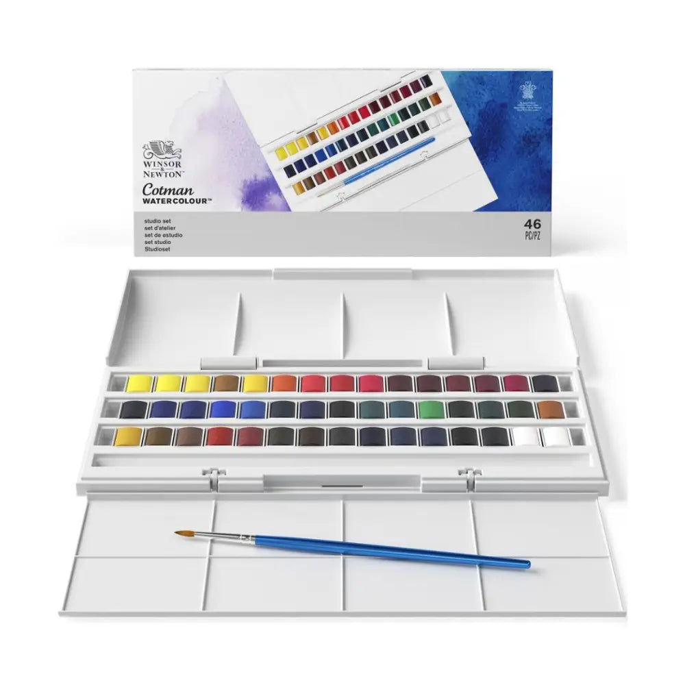 Winsor & Newton Cotman Half Pan Studio Set 45 Piece