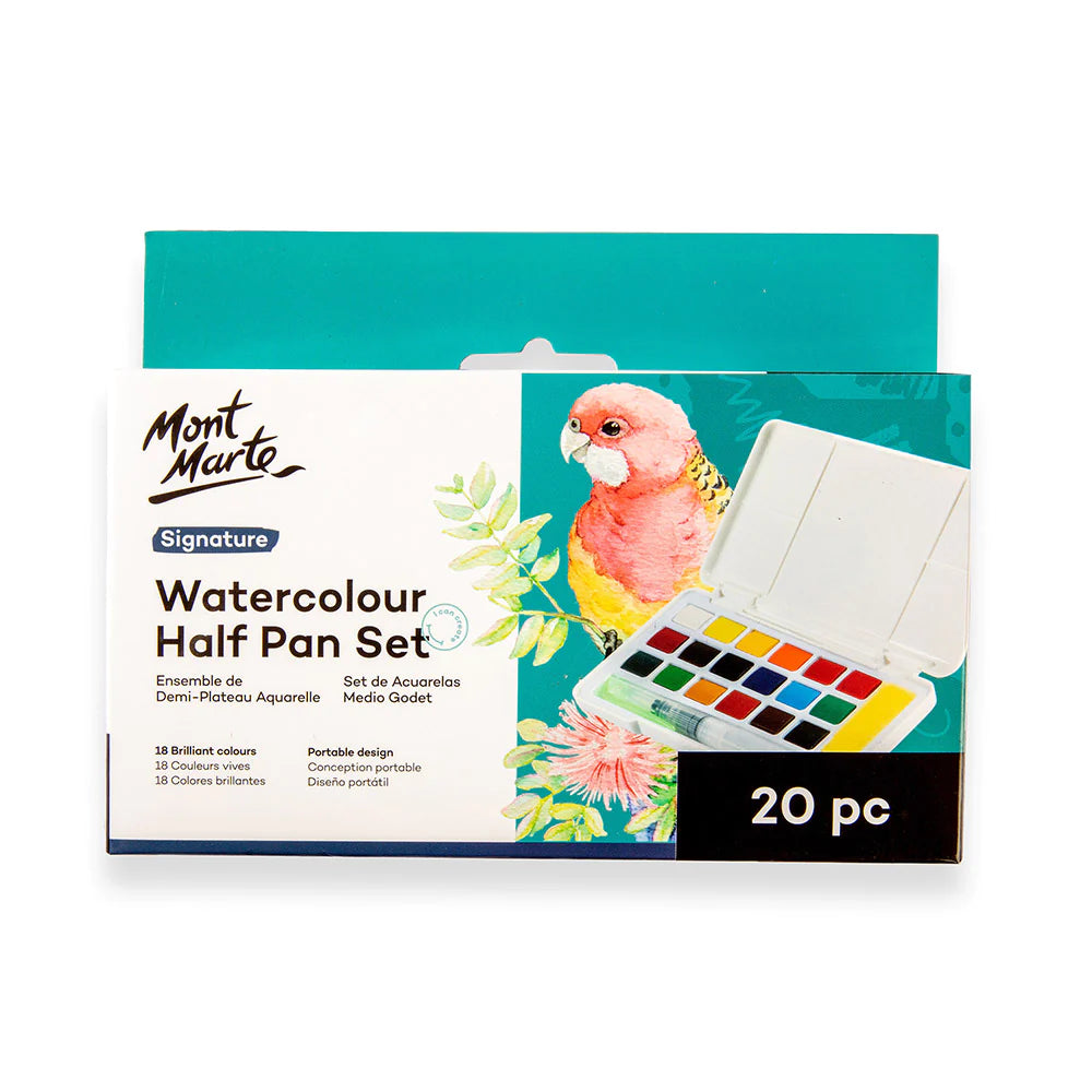 Mont Marte Premium Watercolour Half Pan Set 20pk