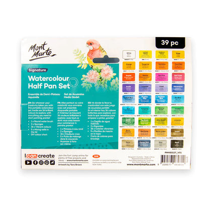 Mont Marte Watercolour Half Pan Set 39pk