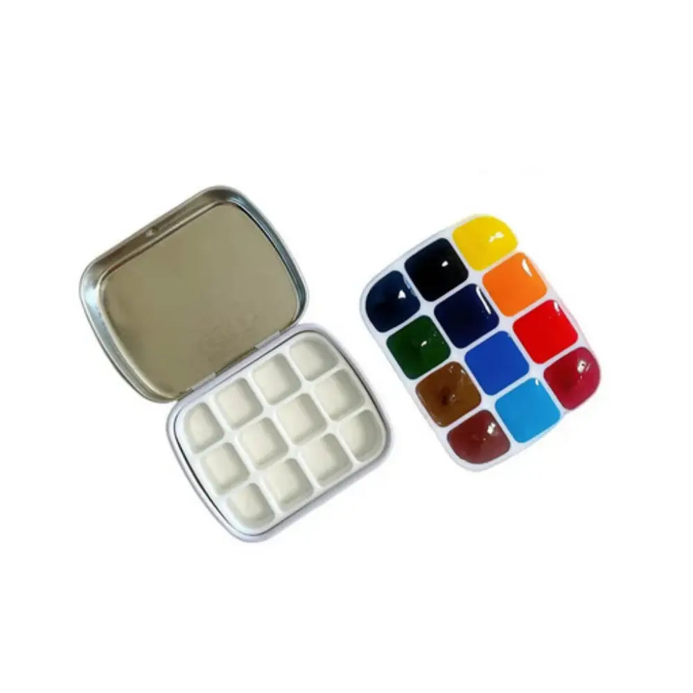 Empty Mini Metal Watercolour Palette 12 Tin