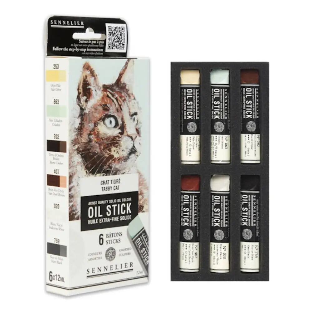 Sennelier Artist Oil Stick Mini Set - Tabby Cat 