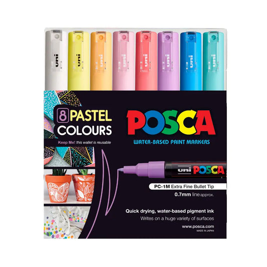 Uni Posca Paint Pen PC-1M - 8pk Pastel