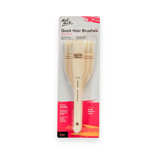 Mont Marte Studio Goat Hair Hake Brush Set 3pce