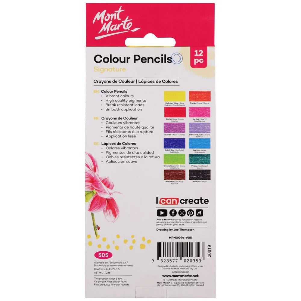 Mont Marte Signature Colour Pencils 12pc