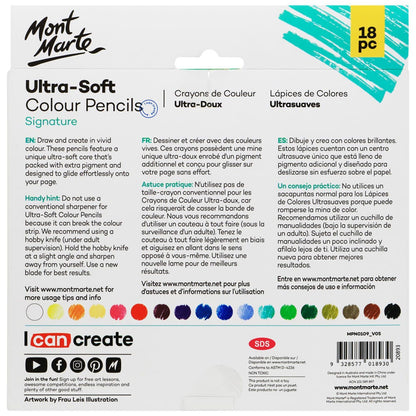 Mont Marte Ultra Soft Colour Pencil Set 18pk