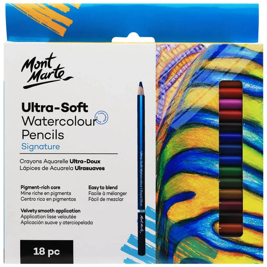 Mont Marte Ultra Soft Watercolour Pencils 18pk