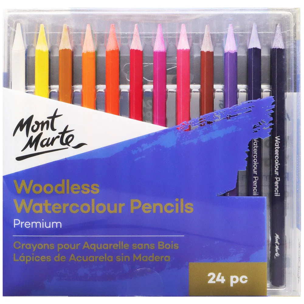 Mont Marte Woodless Watercolour Pencils 24pc