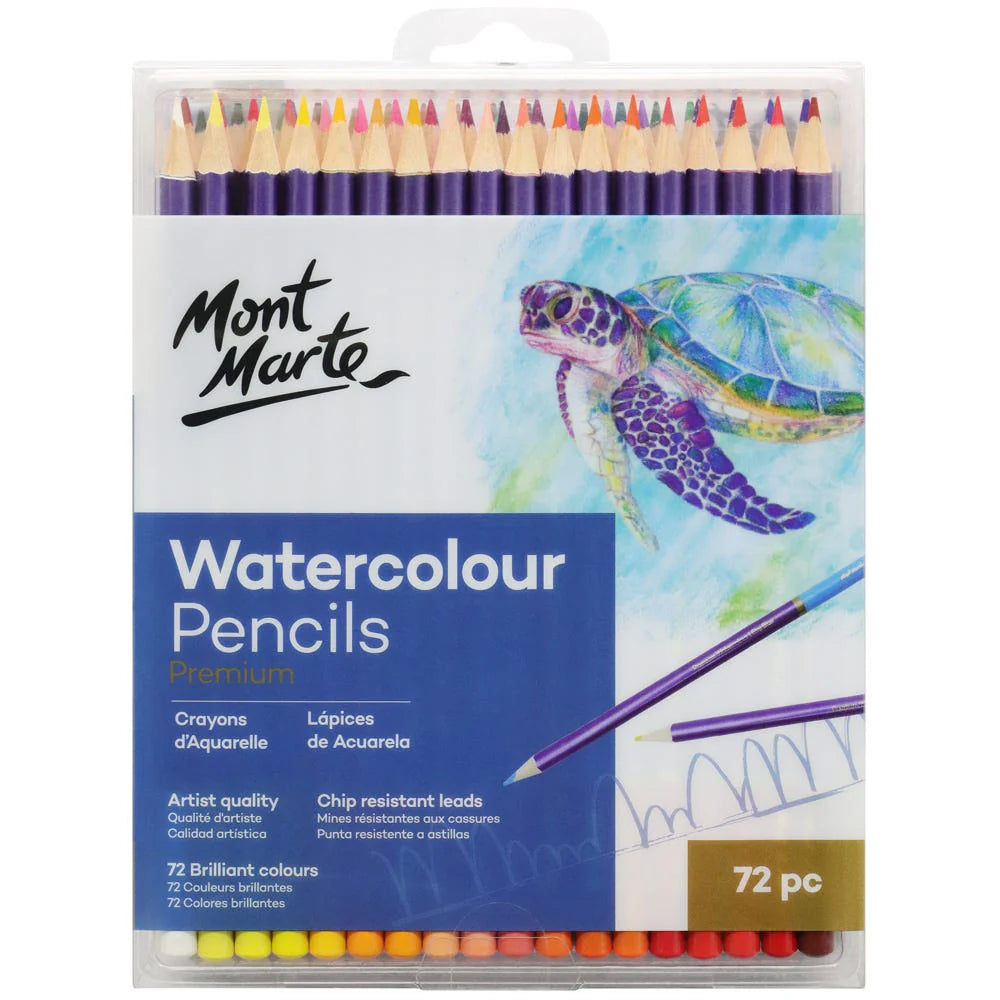 Mont Marte Premium Watercolour Pencils Set 72pk