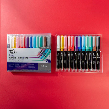 Mont Marte Flexi Tip Acrylic Paint Pens 12pk