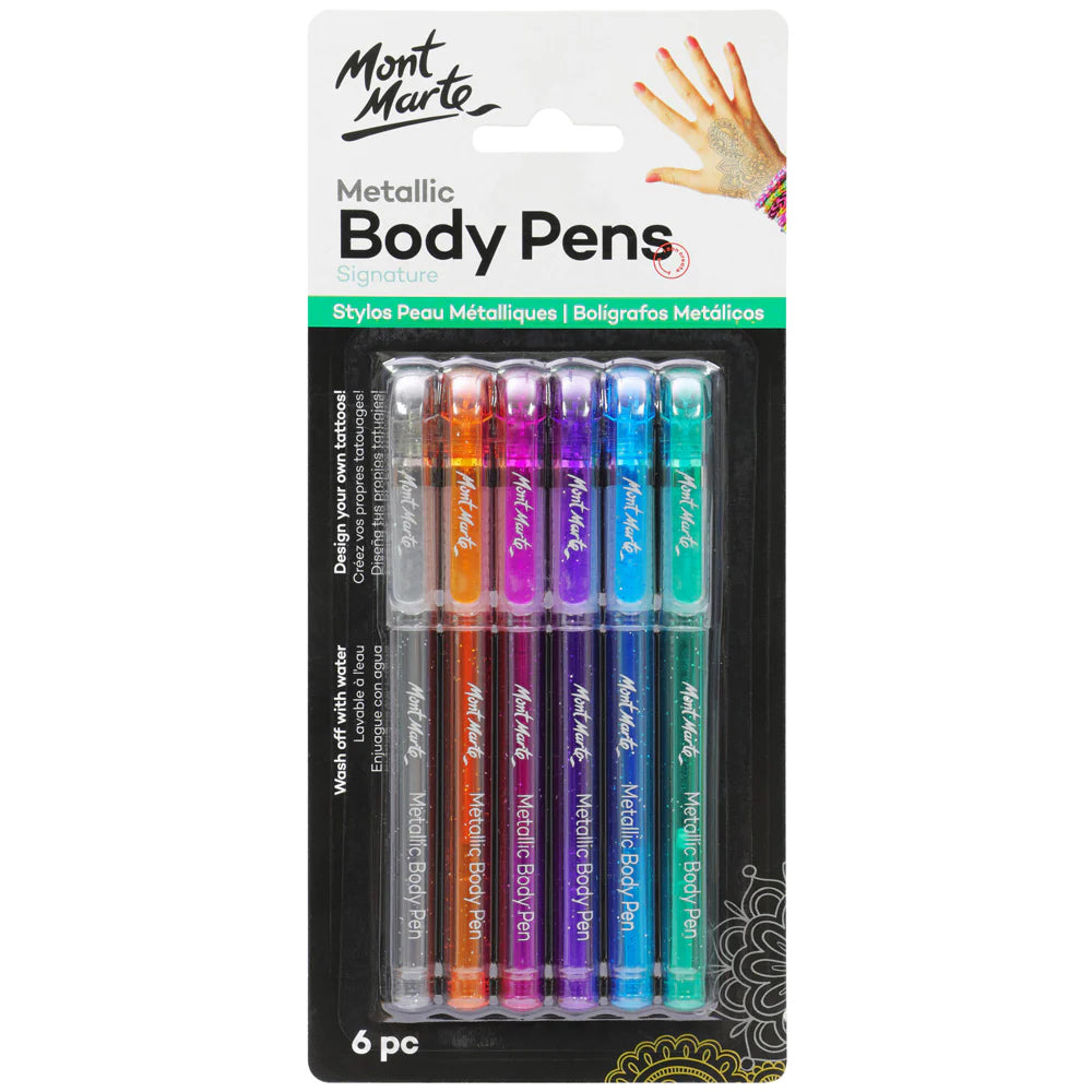 Mont Marte Metallic Body Pens 6pc