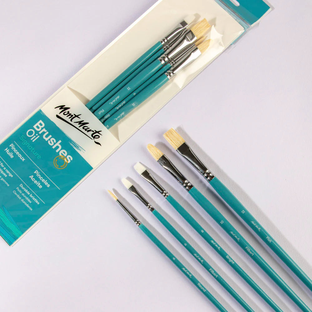 Mont Marte Gallery Brush Set Oil 5pk