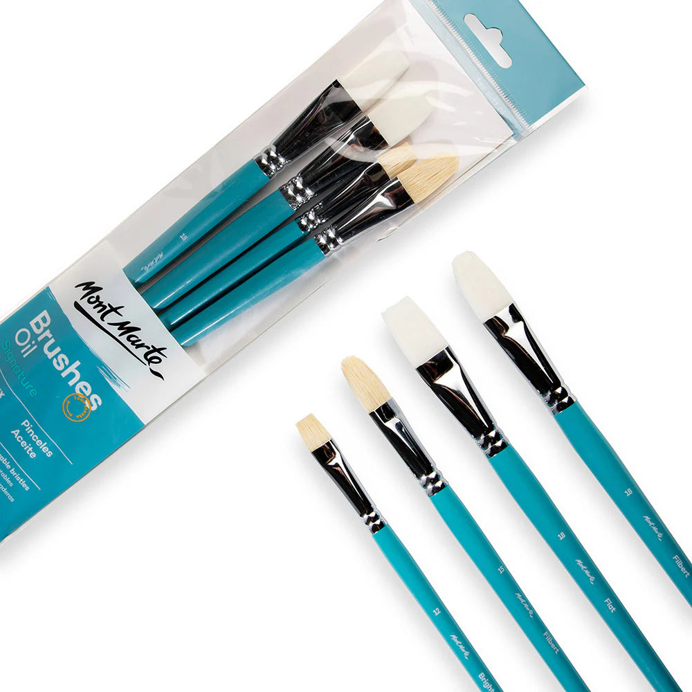 Mont Marte Gallery Brush Set Oil 4pk