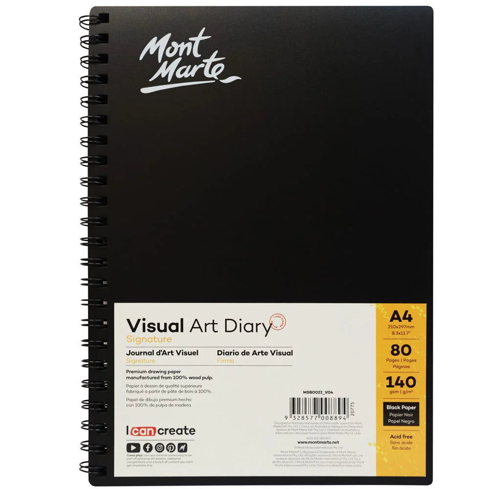 Mont Marte Visual Art Diary Black A4