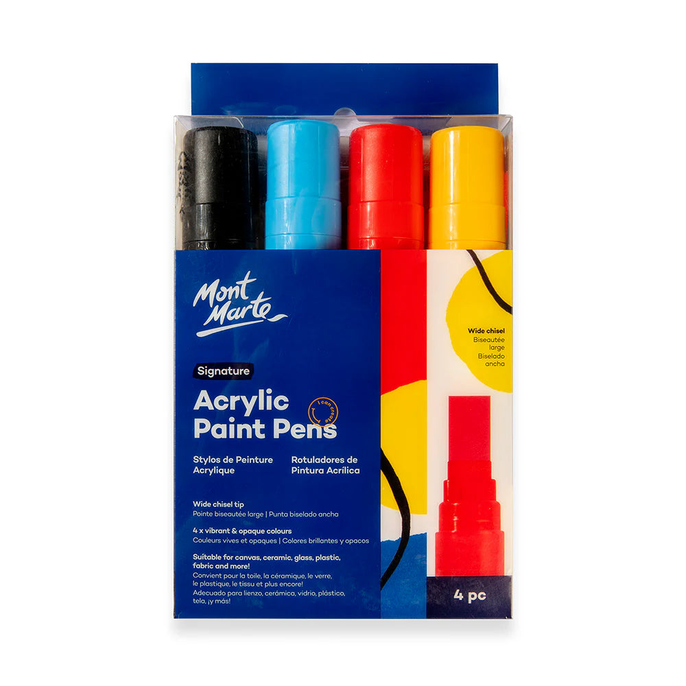 Mont Marte Acrylic Paint Pen Set 4pk Wide