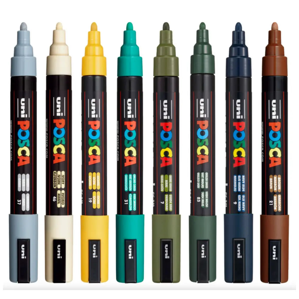 Uni Posca Paint Pen PC-5M 8 Earth Set