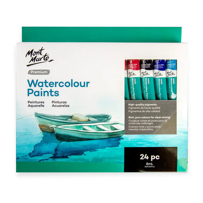 Mont Marte Premium Watercolour Paint Tubes 24pk 