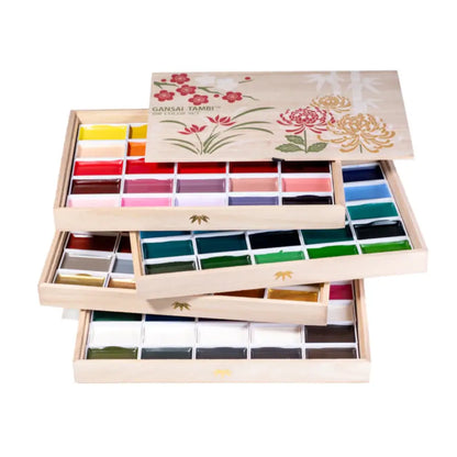 Kuretake Gansai Tambi Watercolour Anniversary Wood Box Set