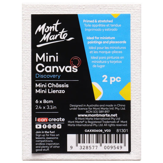 Mont Marte Mini Canvas 2Pk 6X8cm