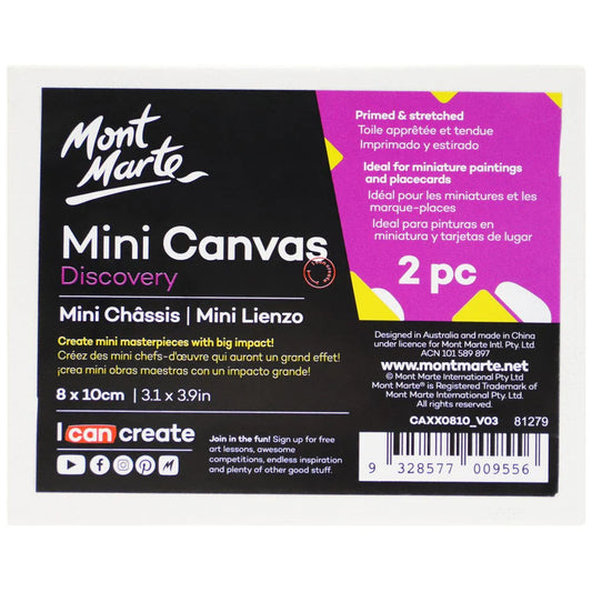 Mont Marte Mini Canvas 2Pk 8X10cm