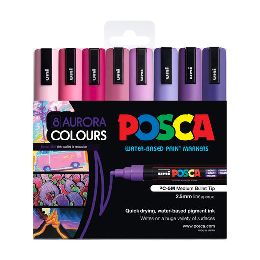 Uni POSCA Marker Pen PC-5M Aurora Set 8pk