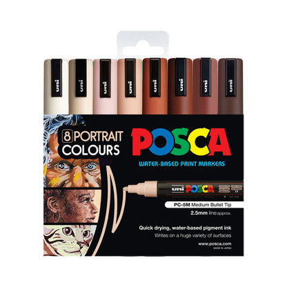 Uni POSCA Marker Pen PC-5M Portrait Set 8pk