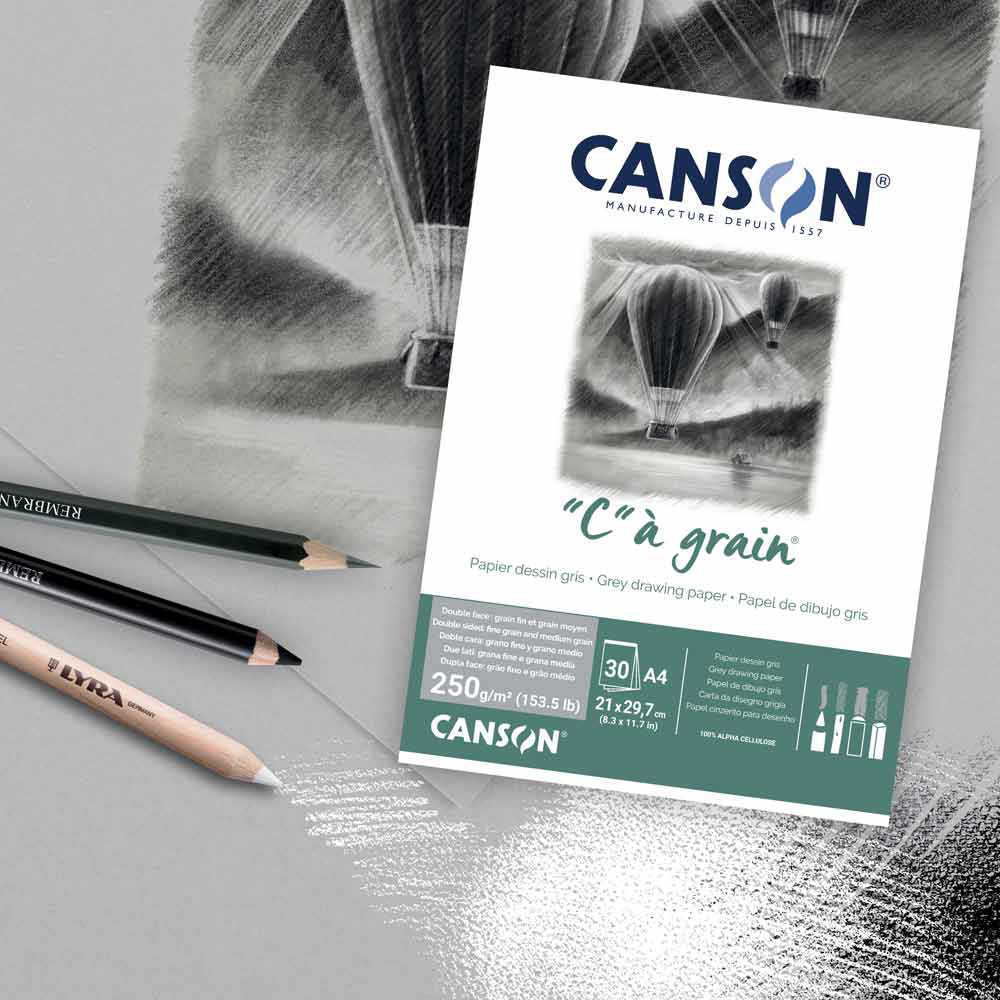 Canson "C" à Grain Drawing Grey Paper Pads Art Supplies Online