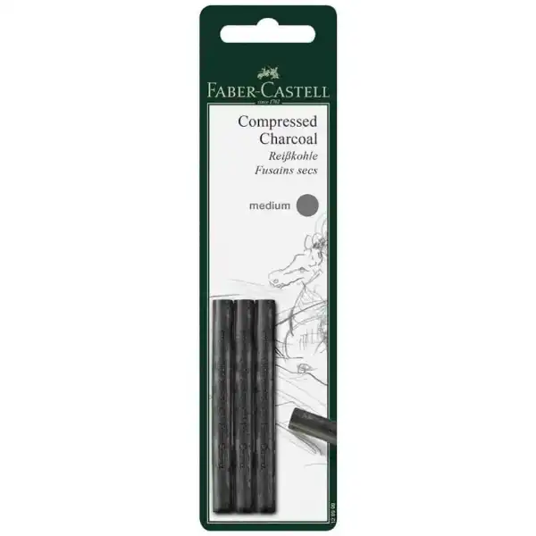 Picture of Faber Castell Pitt Compressed Charcoal Sticks Medium